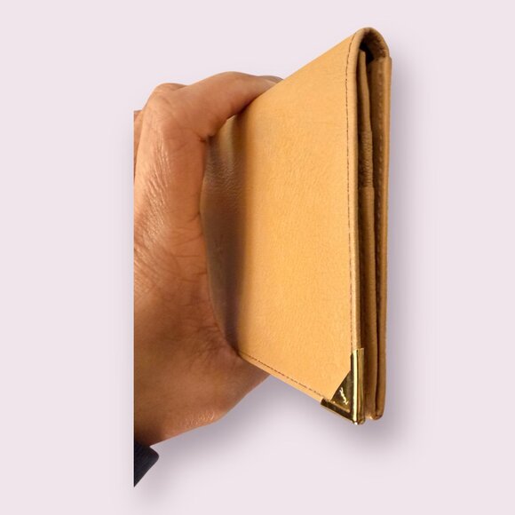 Vintage Yves Saint Laurent YSL Tan Leather Long Slim Bi-Fold Wallet - Picture 4 of 11